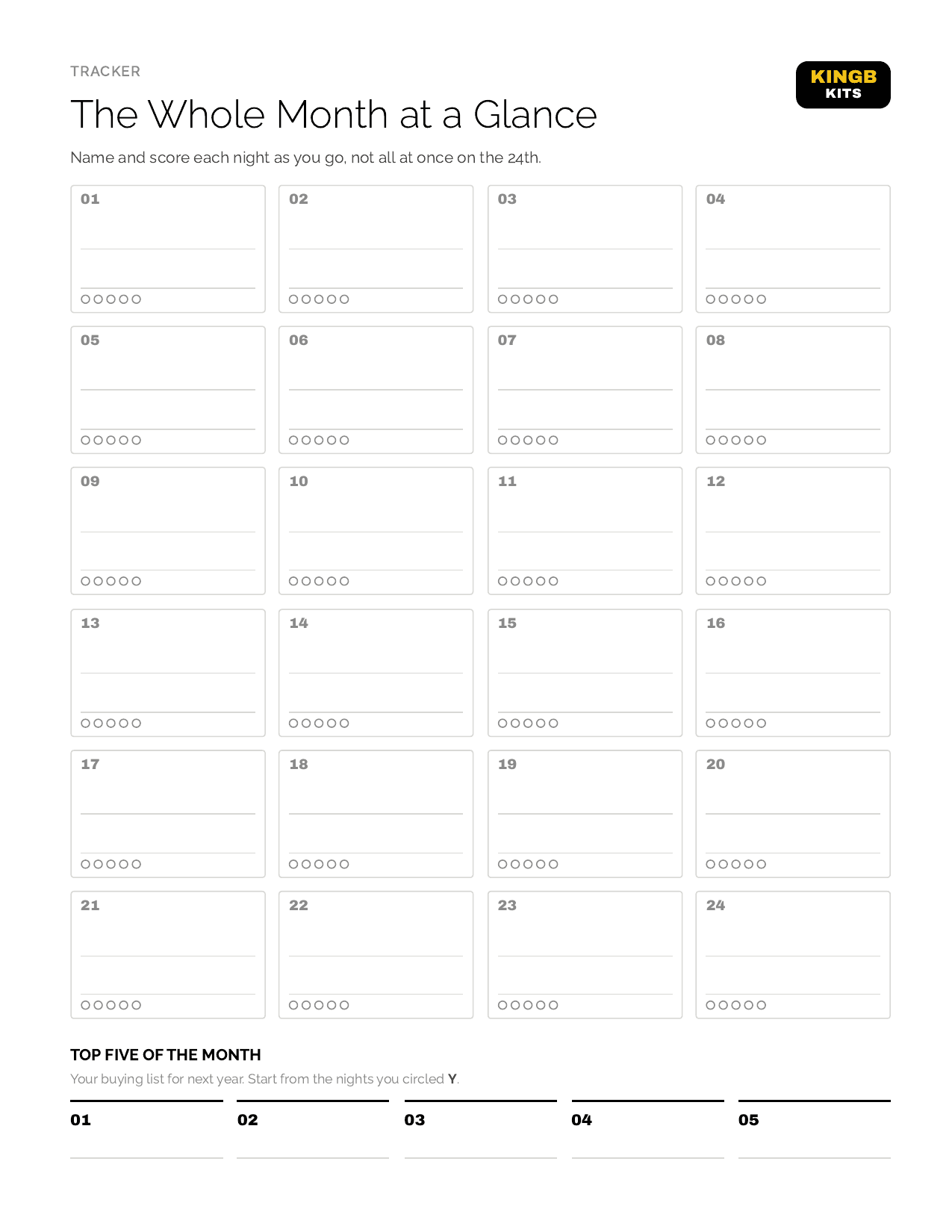 Month Tracker