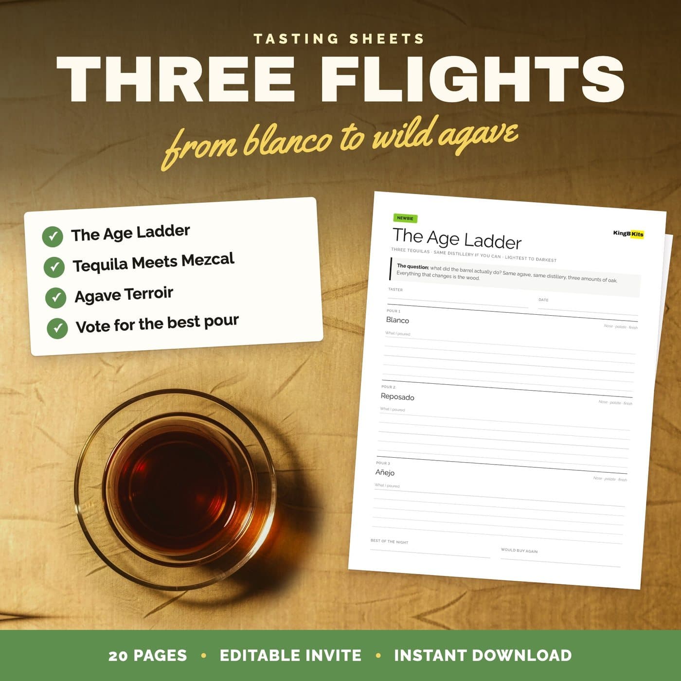 Three agave tasting flights
