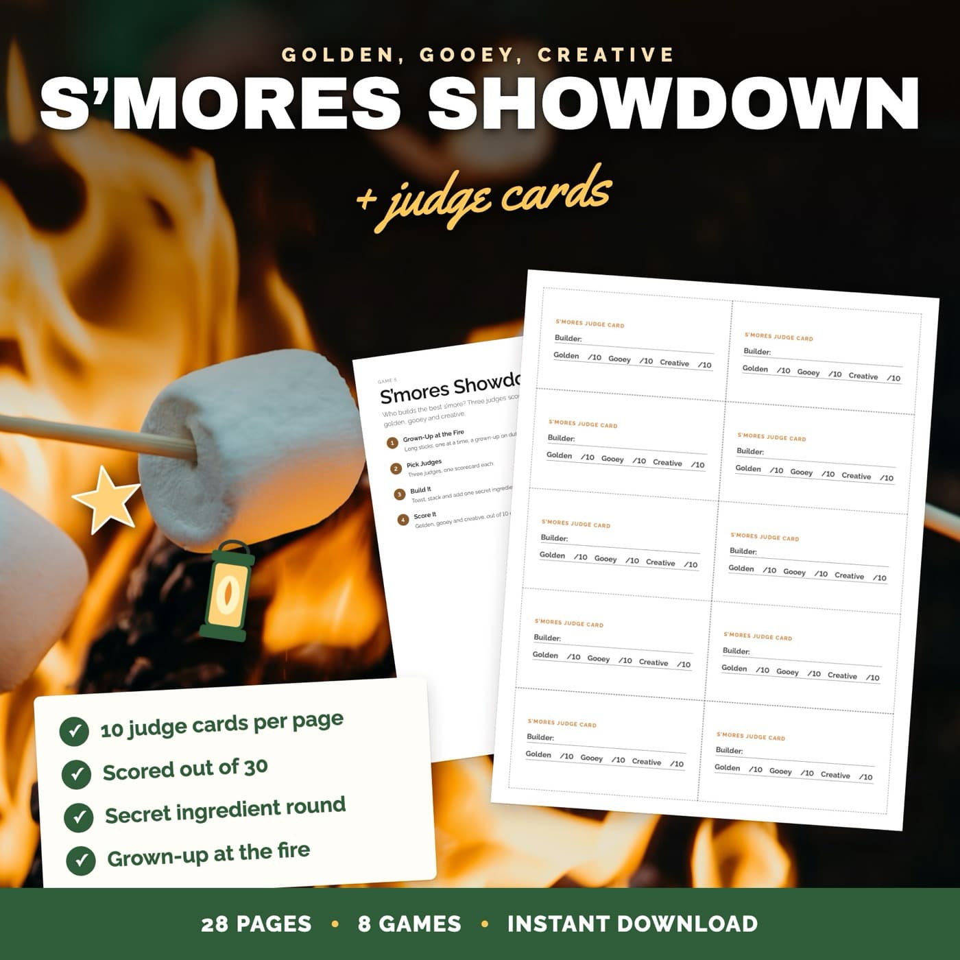 S'mores Showdown judge cards