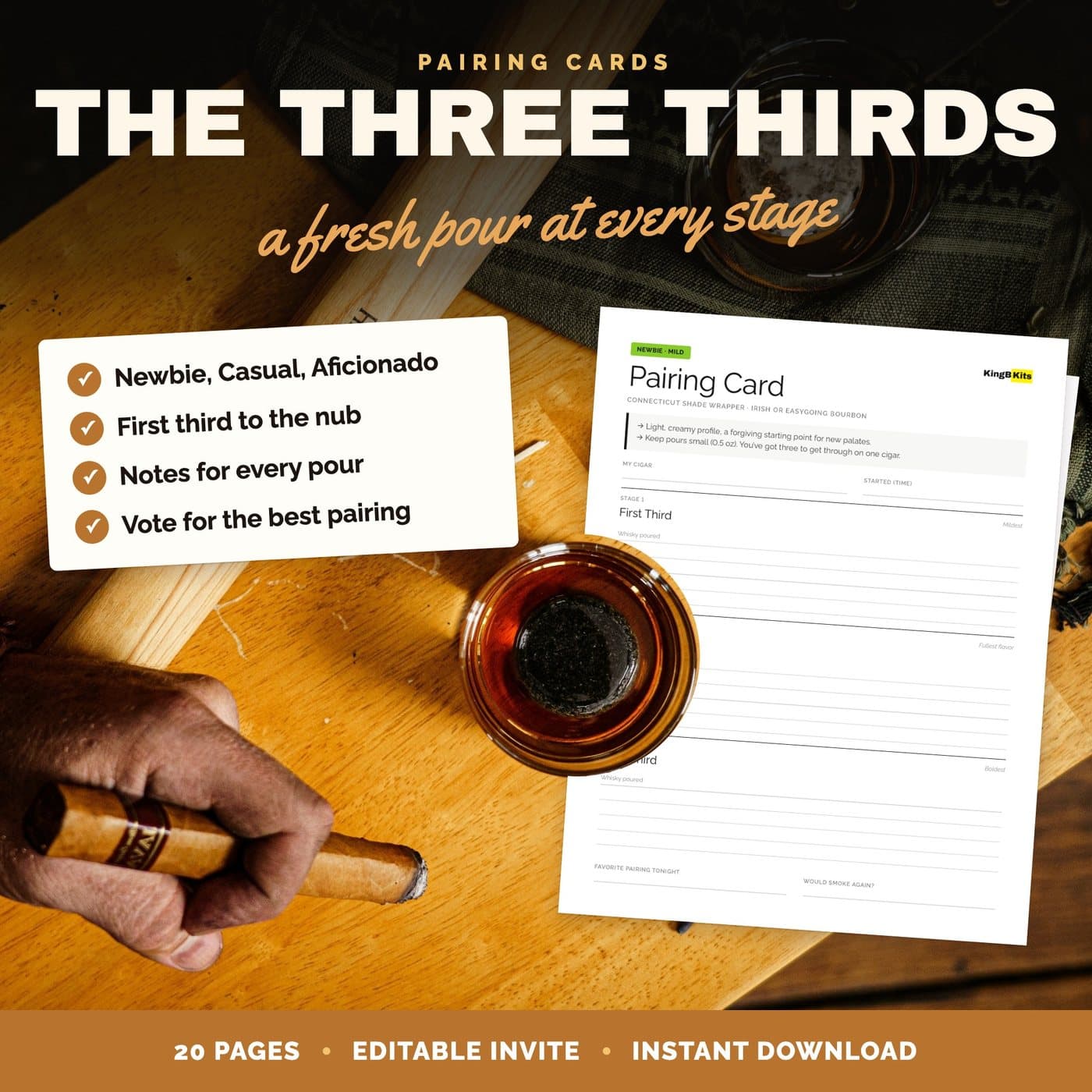 Pour-by-the-third pairing cards