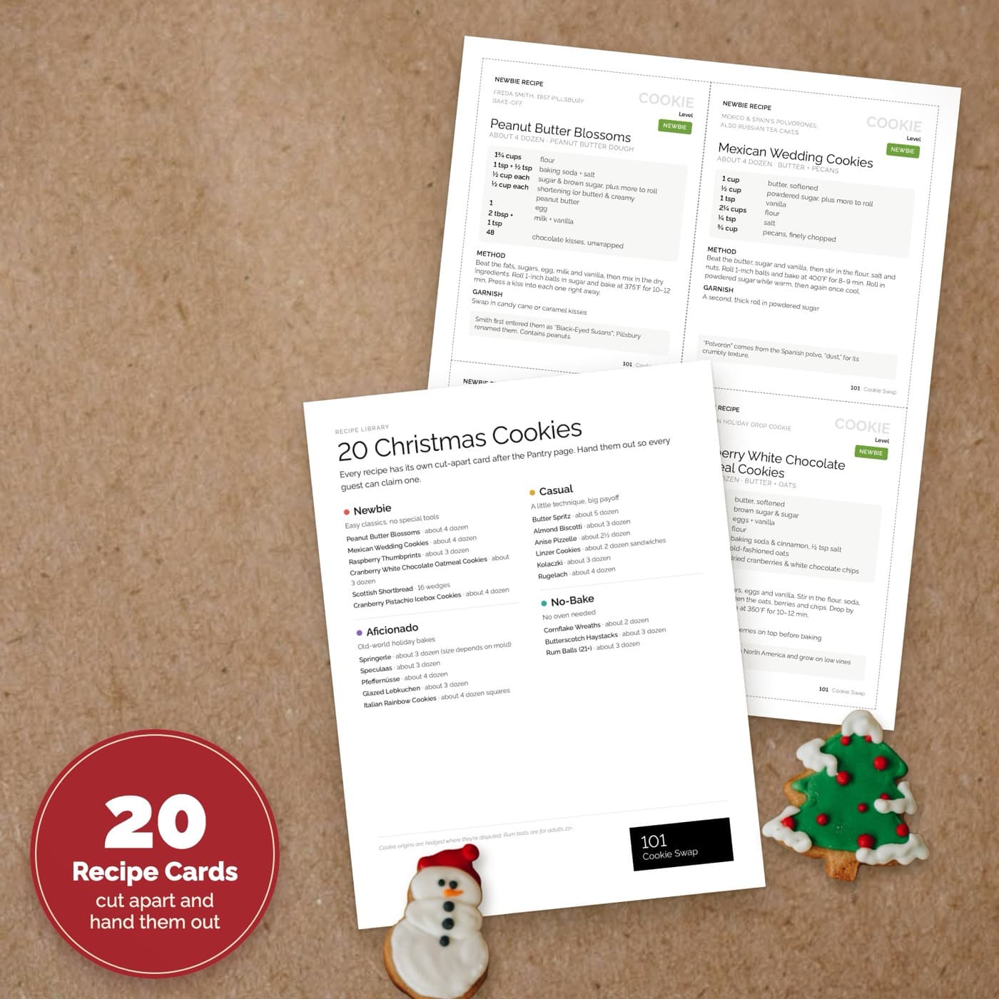 20 cookie recipe cards