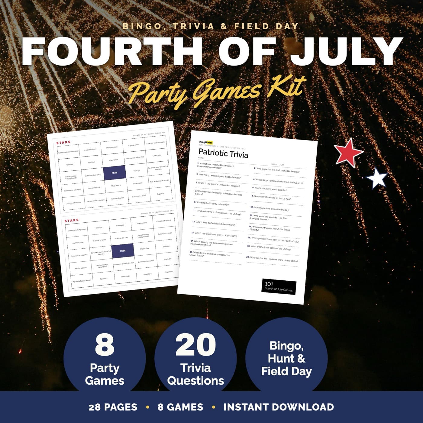 Fourth of July Party Games Party Games Kit