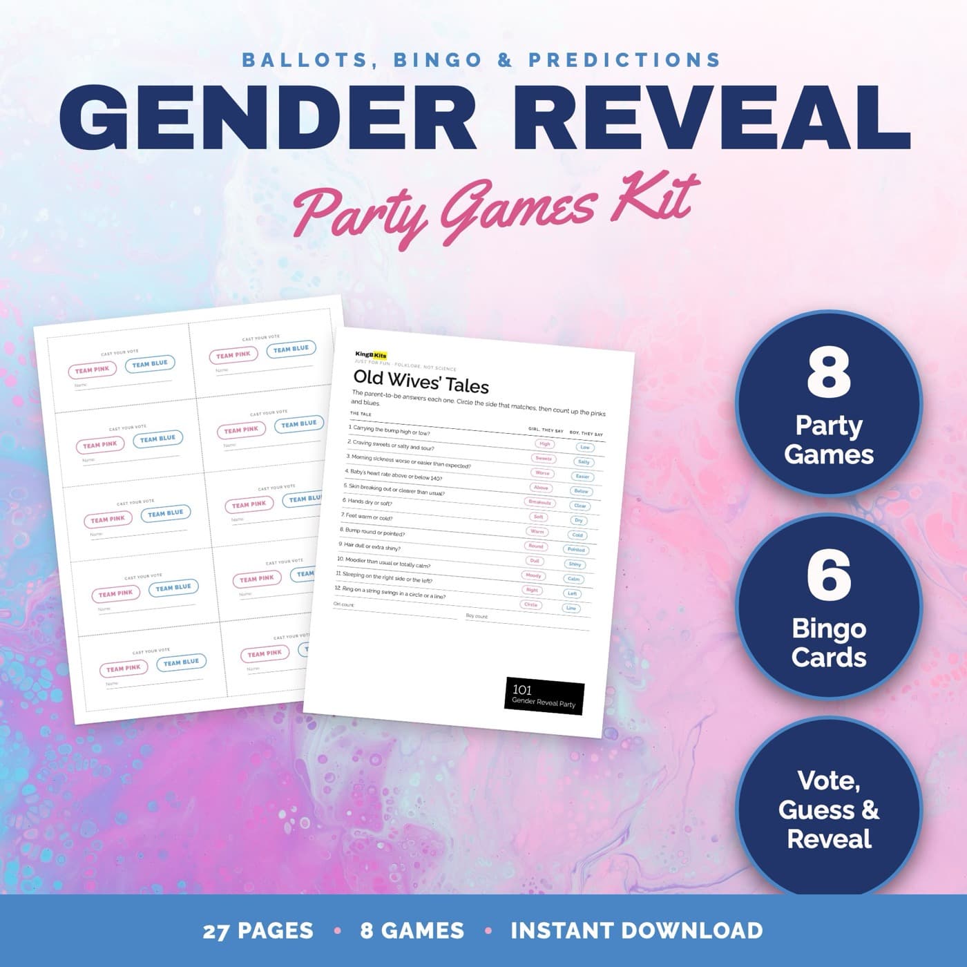 Gender Reveal Party Games Party Games Kit