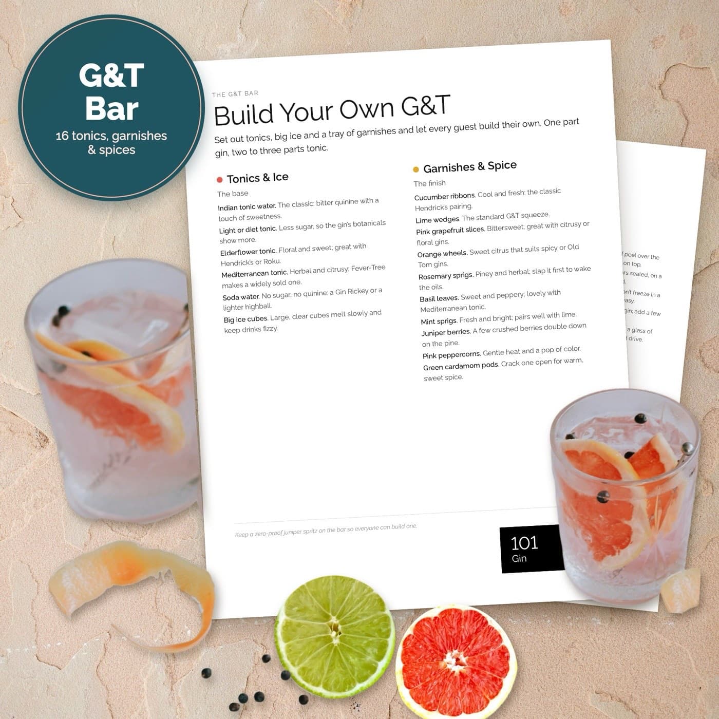 Build-your-own G&T bar