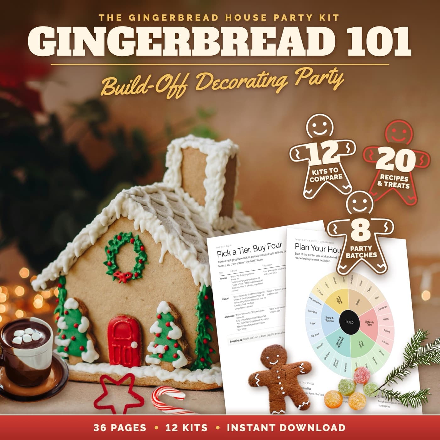 Gingerbread 101 Gingerbread House Decorating Party Kit