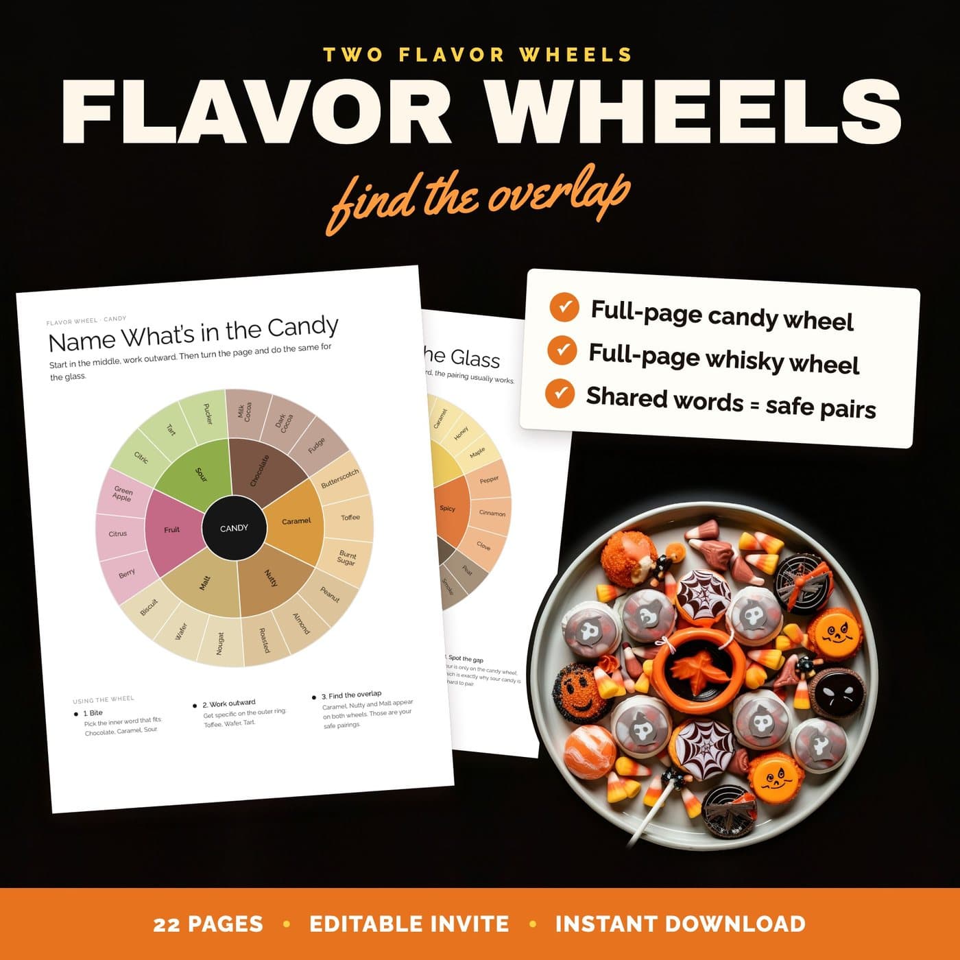 Candy & whisky flavor wheels