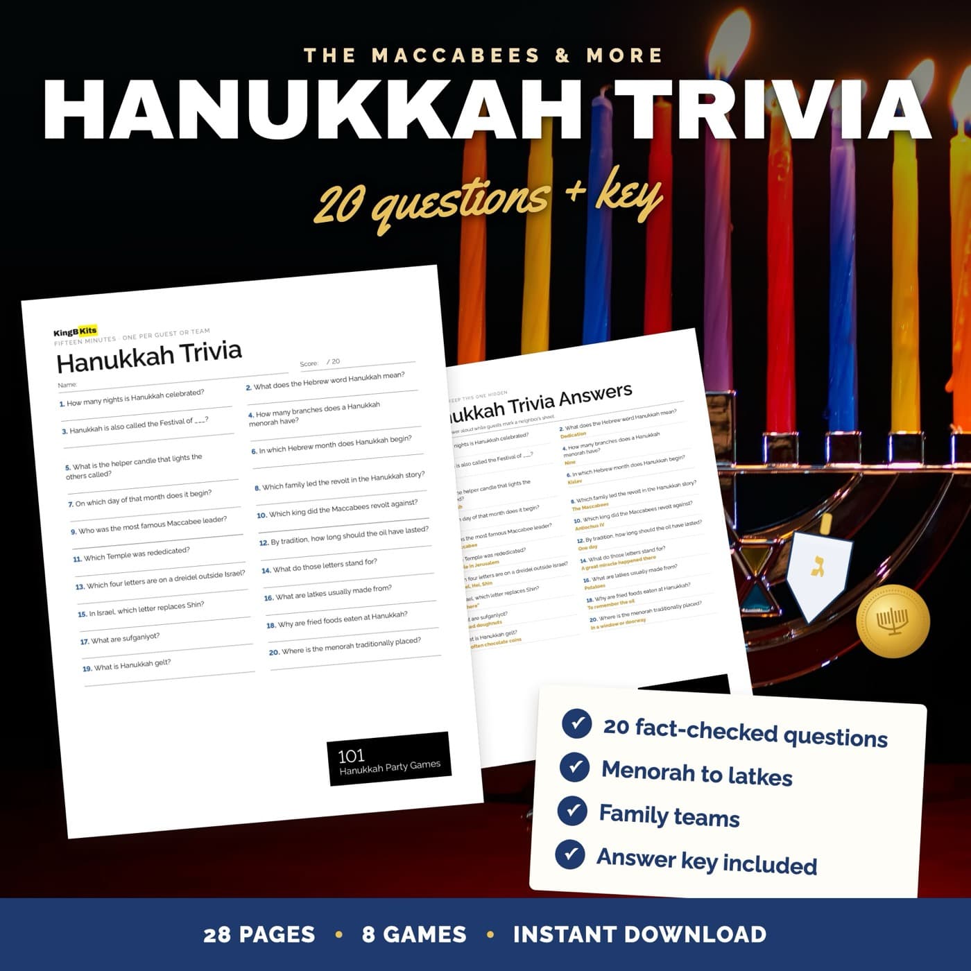 Hanukkah trivia with answer key