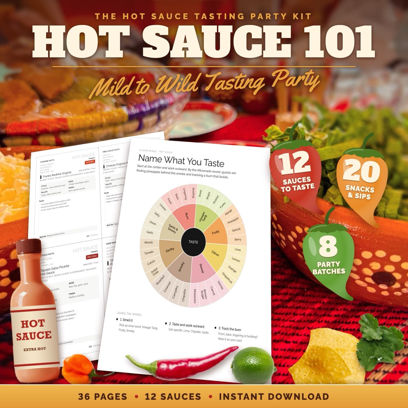 Hot Sauce 101 Hot Sauce Tasting Party Kit