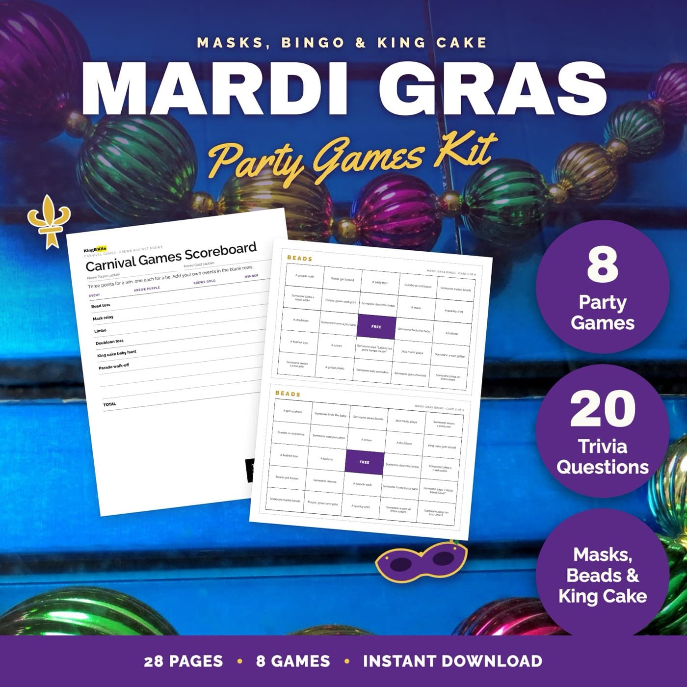 Mardi Gras Party Games: The kit