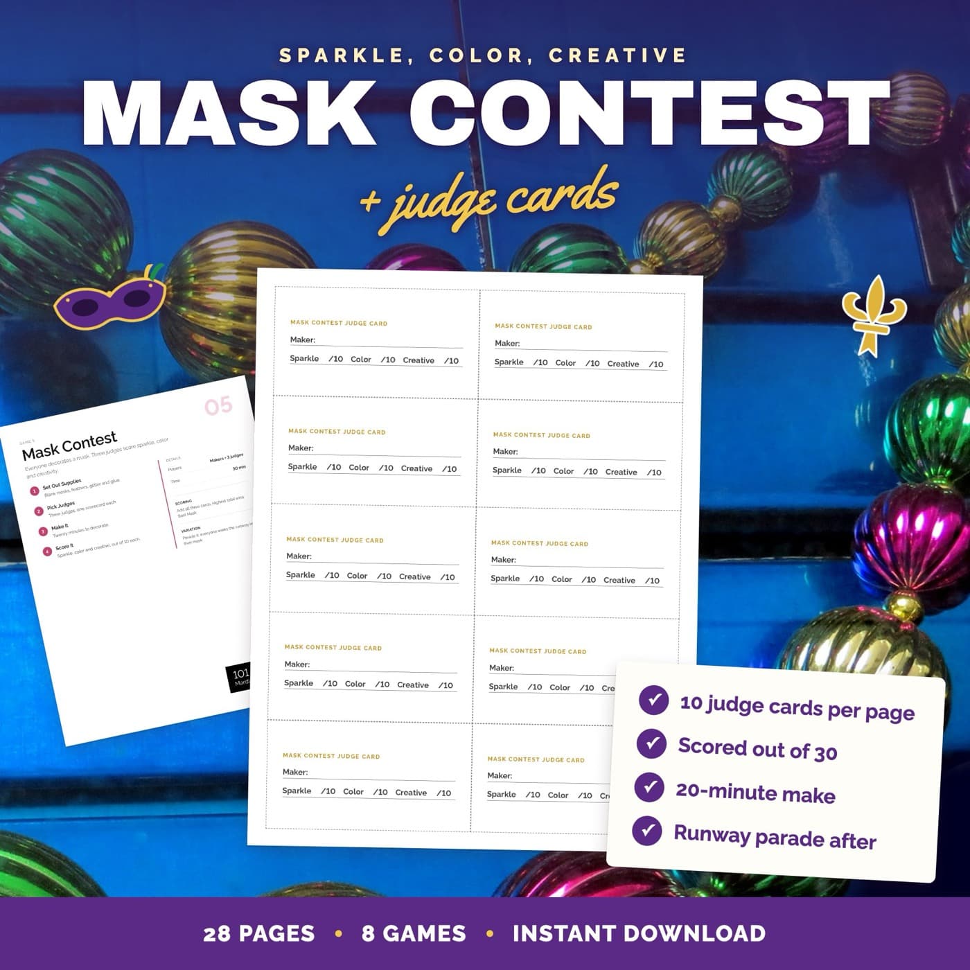 Mask Contest judge cards
