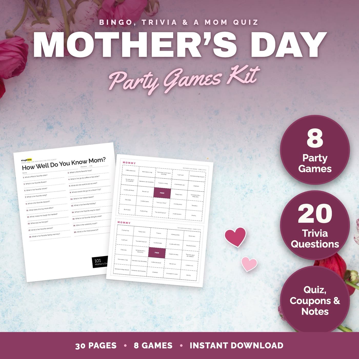 Mother's Day Party Games Party Games Kit