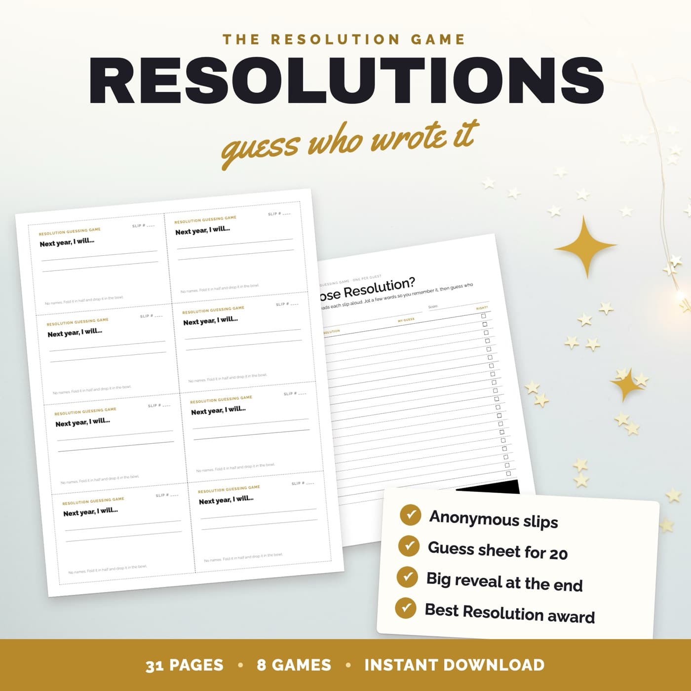 Resolution guessing game