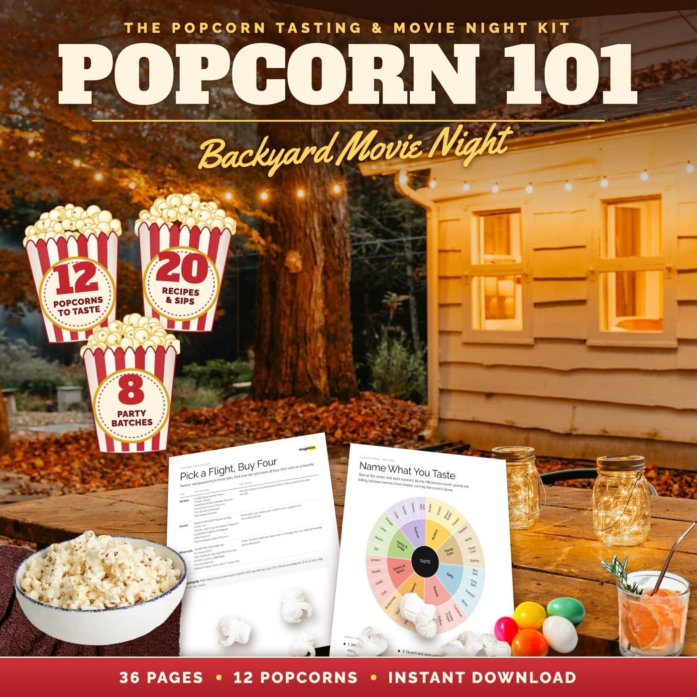 Popcorn 101 Popcorn Tasting & Movie Night Party Kit