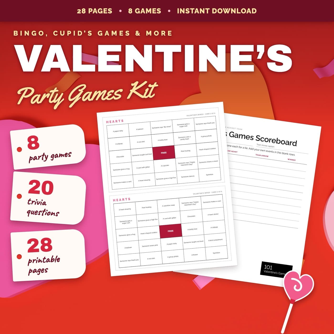 Valentine's Party Games Party Games Kit